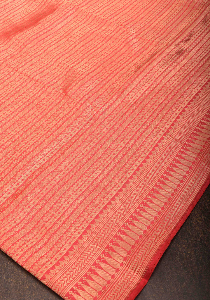 Red Banarasi Katan Silk Saree with Khimkhwab Zari Brocade and Zari Border | SILK MARK CERTIFIED