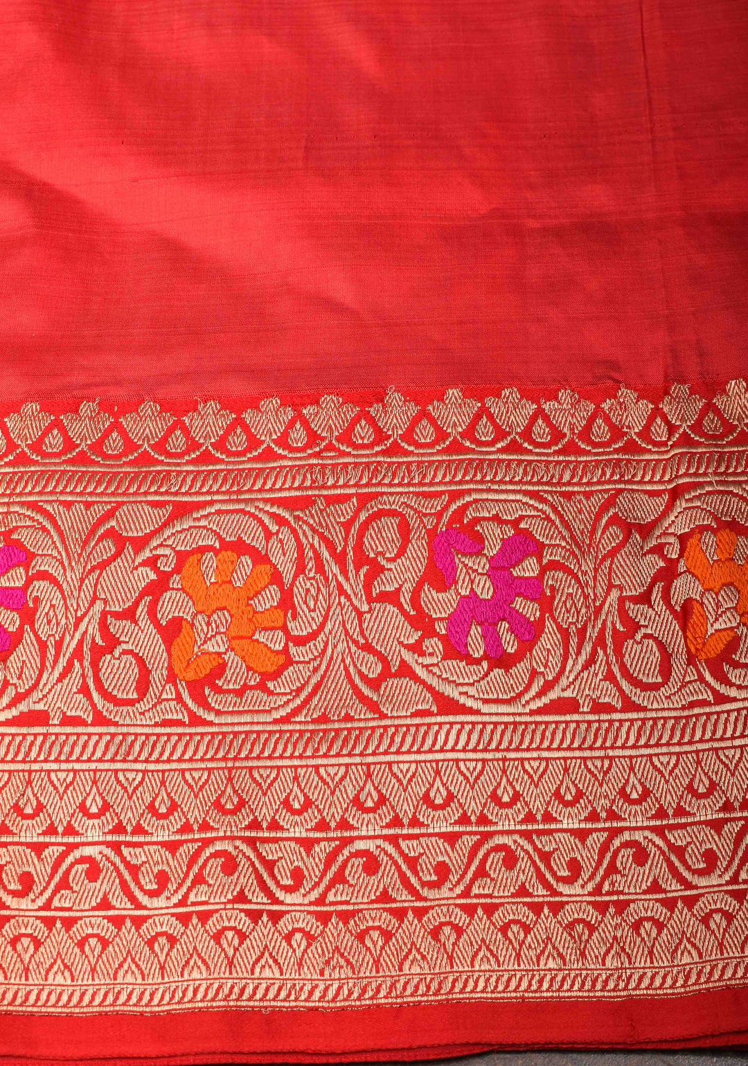 Banarasi Katan Silk Saree in Black with Damask Zari Butta and Meenakari Border | Silk Mark Certified