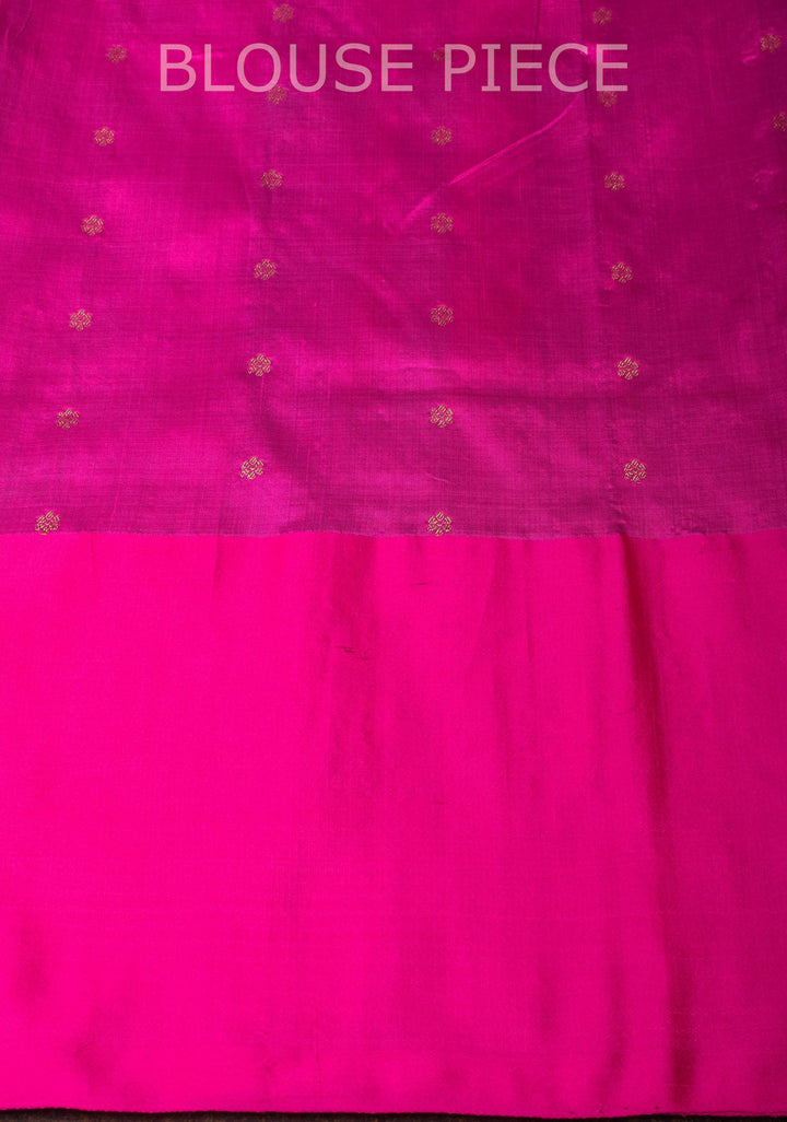 Azure Blue Banarasi Katan silk saree with Floral Zari Buttas and Meenakari Contrast Zari Border | SILK MARK CERTIFIED