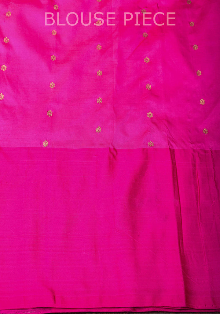 Midnight Blue Banarasi Katan silk saree with Floral Zari Buttas and Meenakari Contrast Zari Border | SILK MARK CERTIFIED
