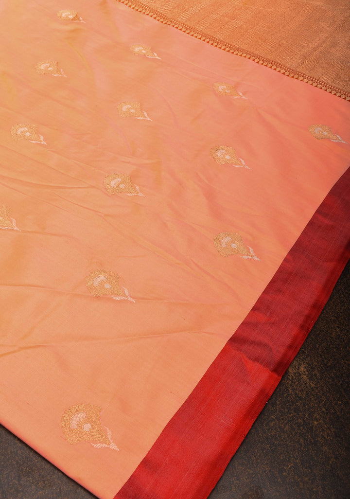 Kesari Mustard Banarasi Katan silk saree with Alfi Zari buttas And Contrast Border | SILK MARK CERTIFIED
