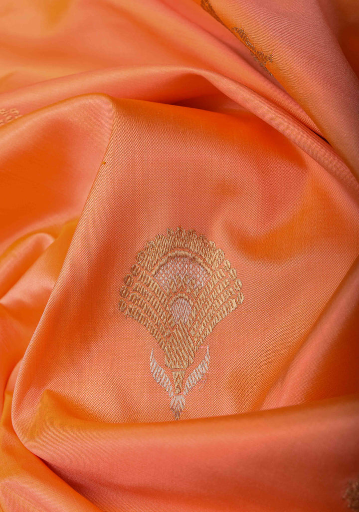 Kesari Mustard Banarasi Katan silk saree with Alfi Zari buttas And Contrast Border | SILK MARK CERTIFIED
