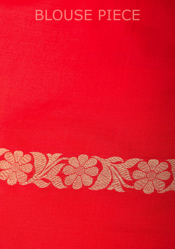 French Rose Banarasi Katan silk saree with Vertical Stripes, Alfi Floral Buttas and Contrast Border | SILK MARK CERTIFIED