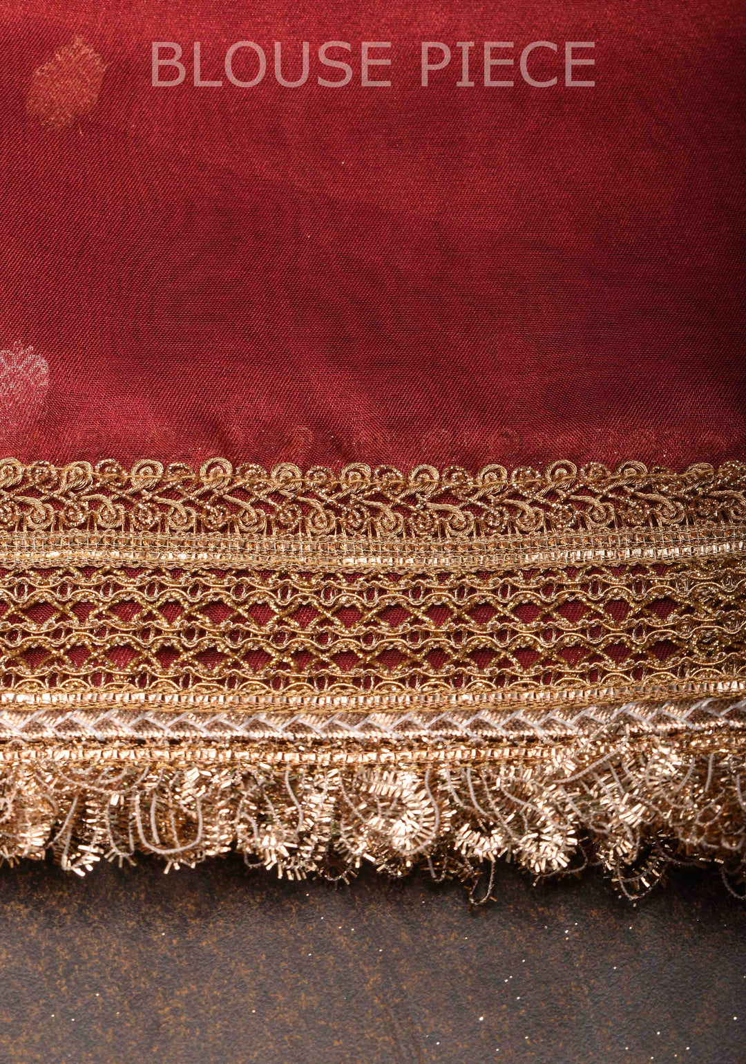 Warm Red Banarasi Tissue Handloom Saree with Sona Rupa Buttis and Lace Border | SILK MARK CERTIFIED