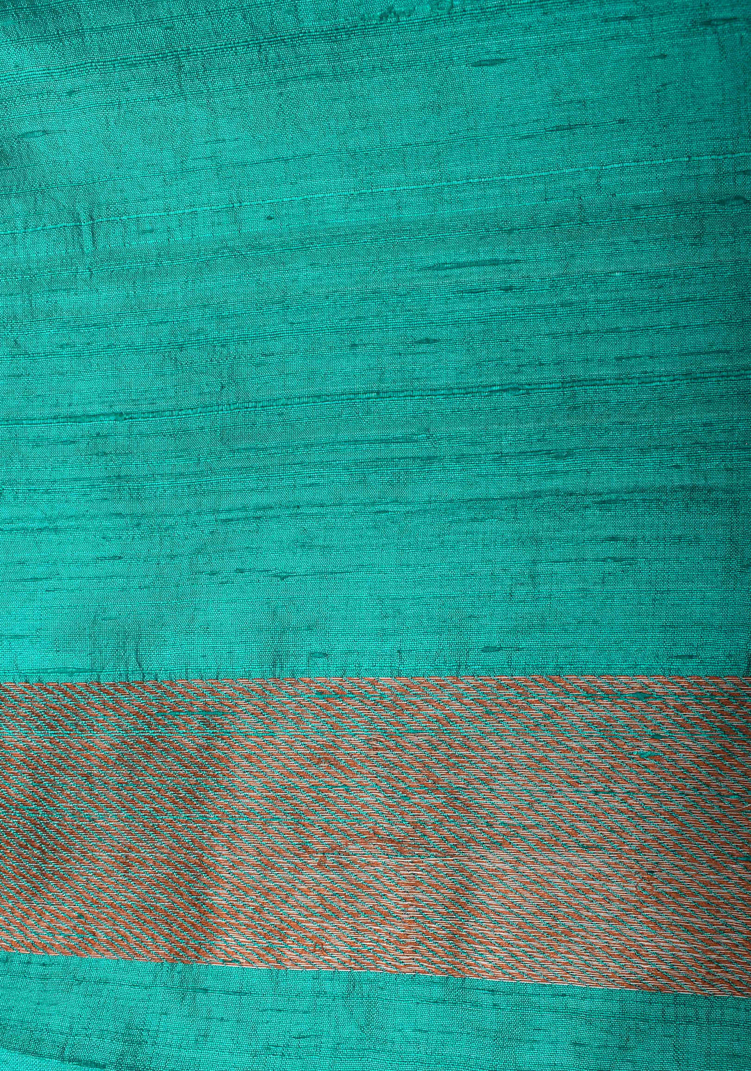 Turquoise Banarasi Raw Silk Saree with Antique Zari Buttis and Distinct Mandala Motifs on Border | SILK MARK CERTIFIED