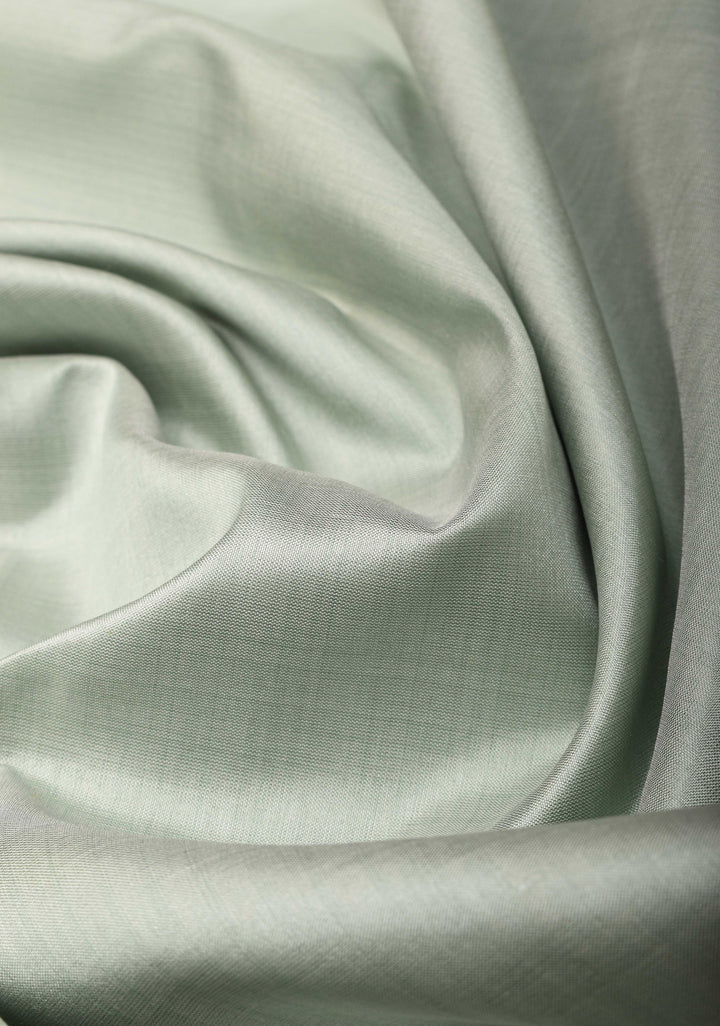 Grey Banarasi Lightweight Katan silk saree with Paisley Zari Border | SILK MARK CERTIFIED