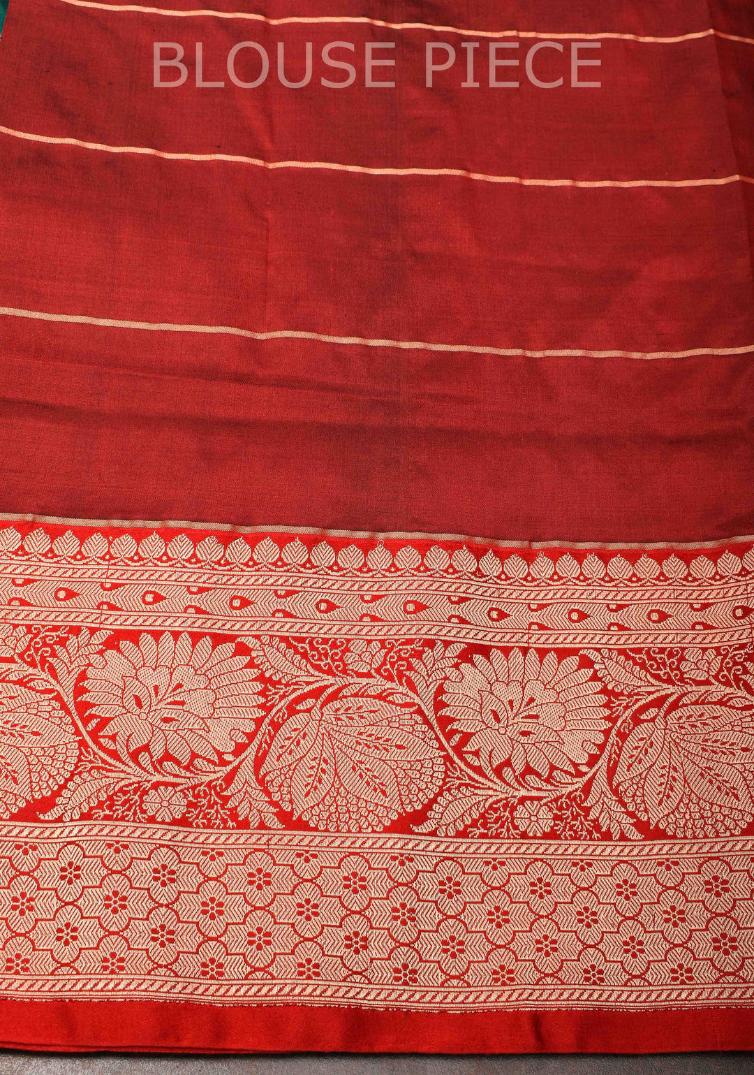 Rama Green Checks Banarasi Katan silk saree with Zari Buttas and Contrast Zari Border | SILK MARK CERTIFIED