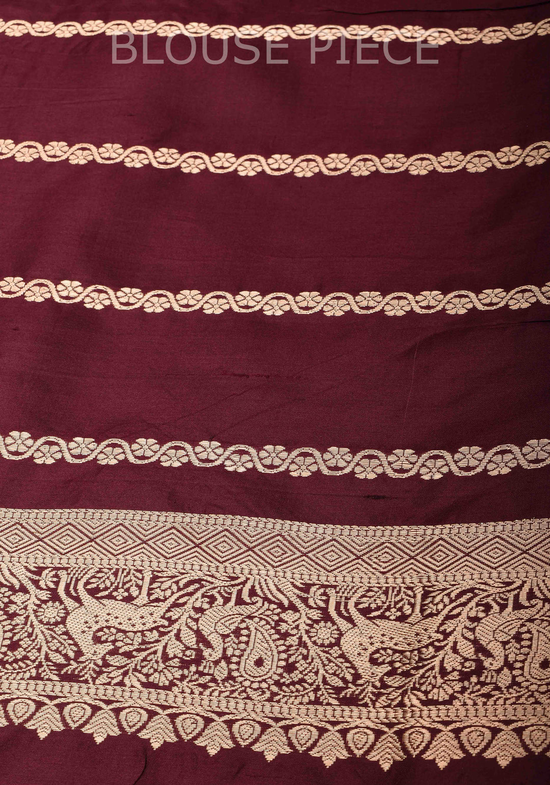 French Beige Pichwai Meenakari Butta Katan Silk Saree with Contrast Shikaargah Border | Silk Mark Certified
