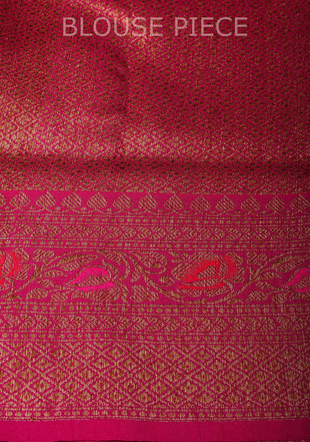 Raspberry Pink  Banarasi Raw Silk Saree with Antique Zari FLoral Buttas and Border | SILK MARK CERTIFIED
