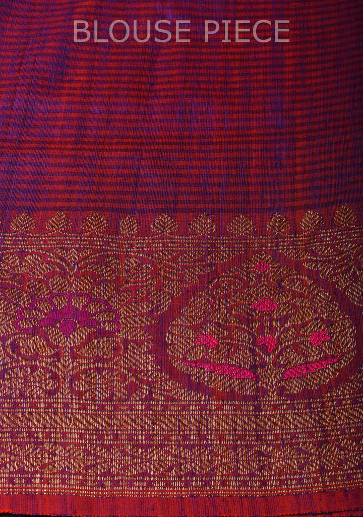 Pure Banarasi Dupion Silk Saree in Blue with Antique meenakari Zari detailing | SILK MARK CERTIFIED