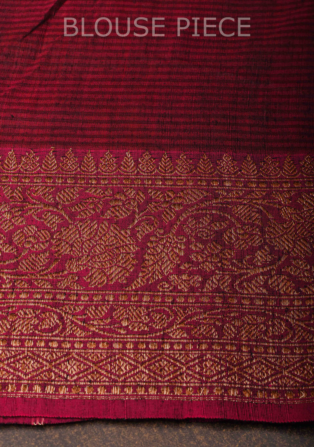 Black Raw Silk Saree with Antique tone Leheria Pattern and Contrast Border | SILK MARK CERTIFIED