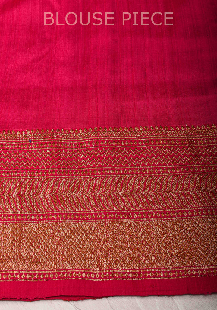 Pure Banarasi Dupion Silk Saree in Brick Red with Antique Zari Butta And Zari Border | SILK MARK CERTIFIED