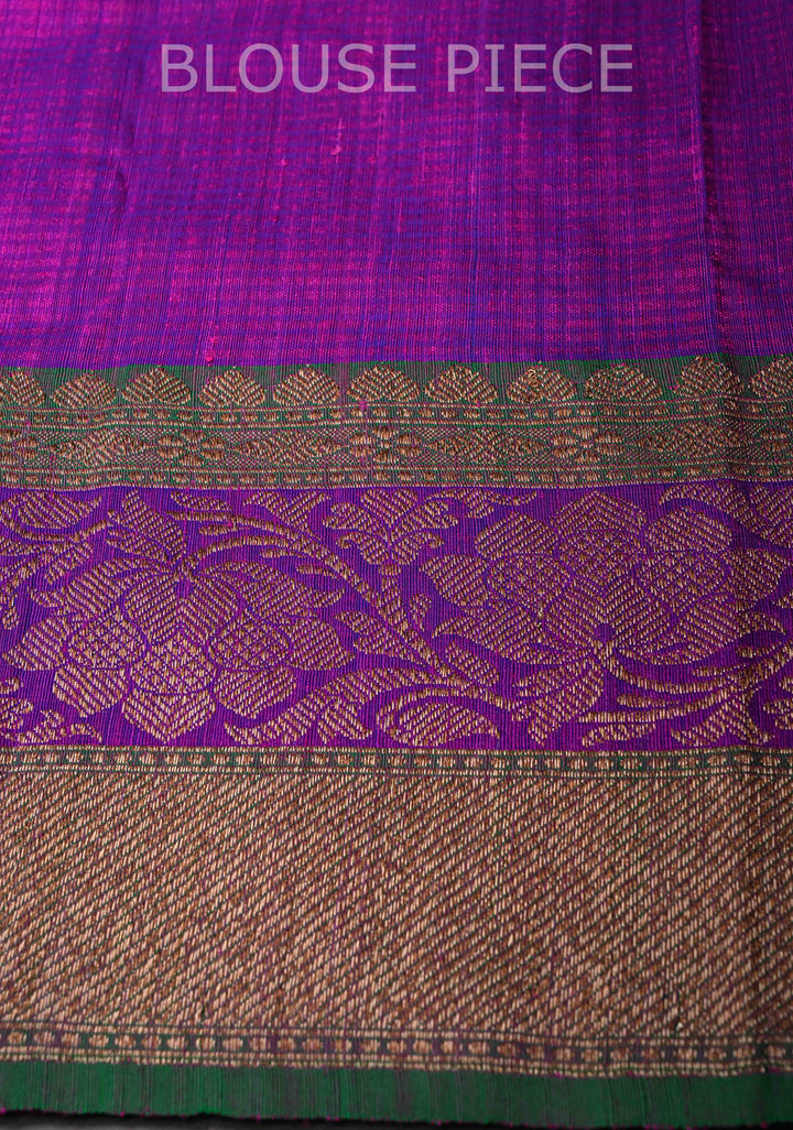 Pink Pure Banarasi Dupion Silk Saree with Meenakari Antique Zari Buttas and Two tone Border | SILK MARK CERTIFIED