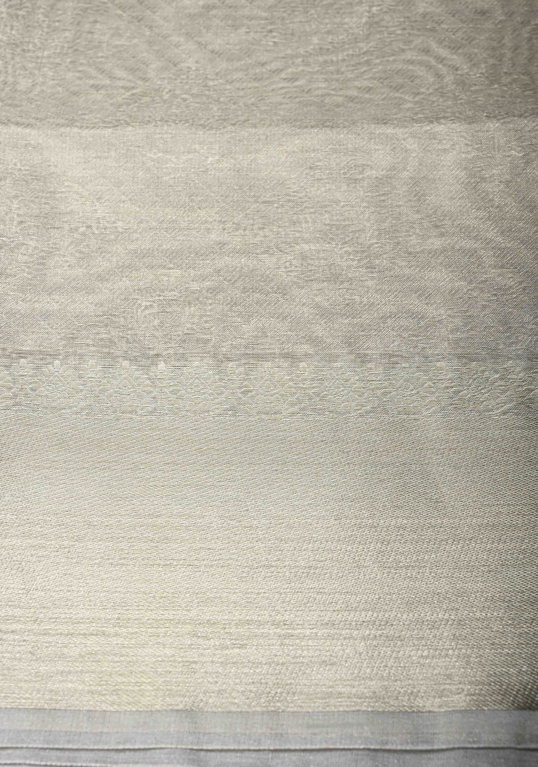 Light Beige  Banarasi Handwoven Tissue Organza Silk Saree With Geometric Brocade and Zari Border | SILK MARK CERTIFIED