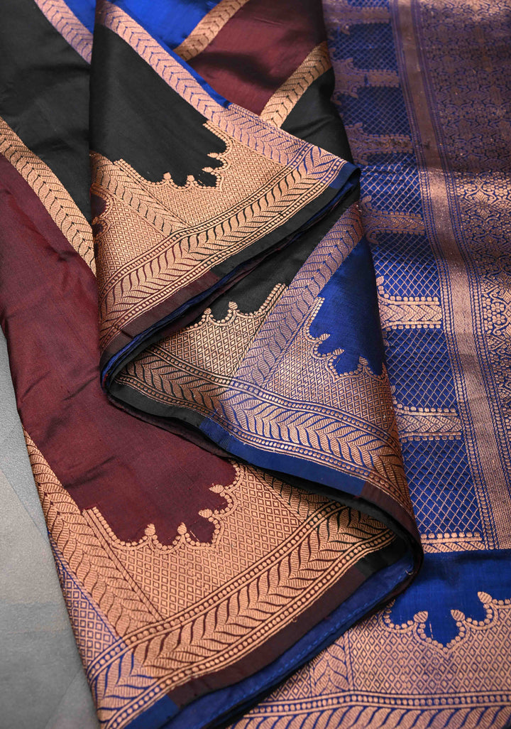 Banarasi Jharokha Pattern Katan silk saree in Multicolor and Zari Border | SILK MARK CERTIFIED