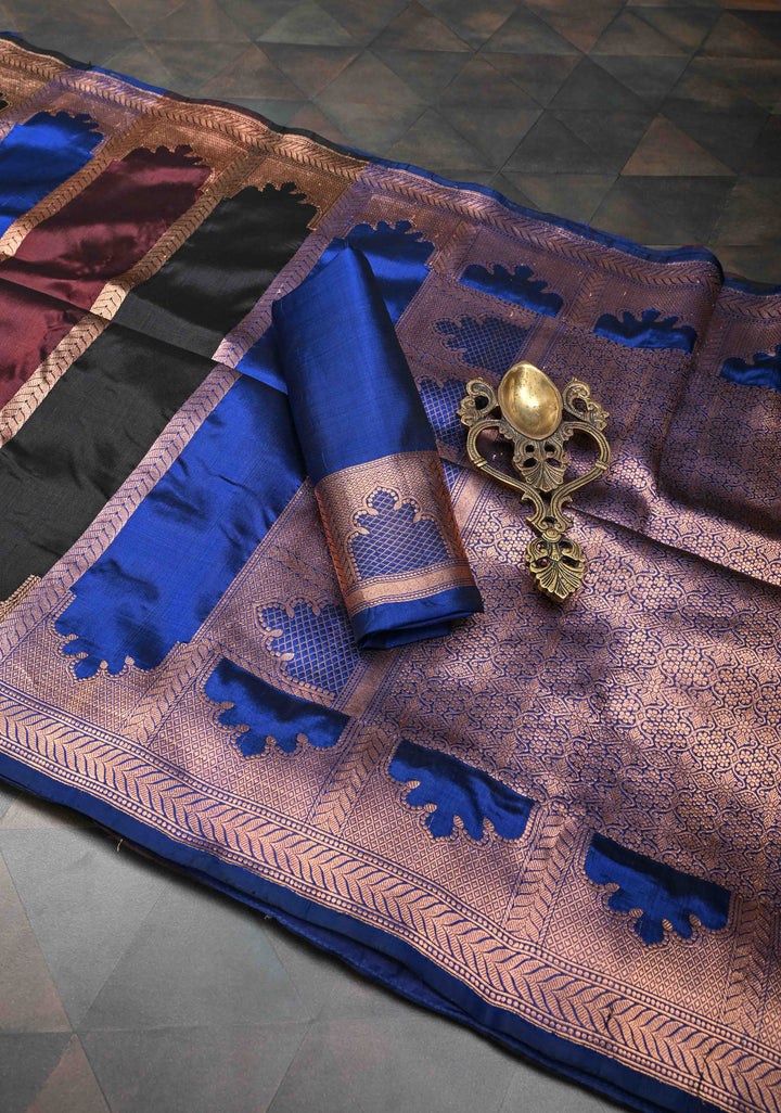 Banarasi Jharokha Pattern Katan silk saree in Multicolor and Zari Border | SILK MARK CERTIFIED
