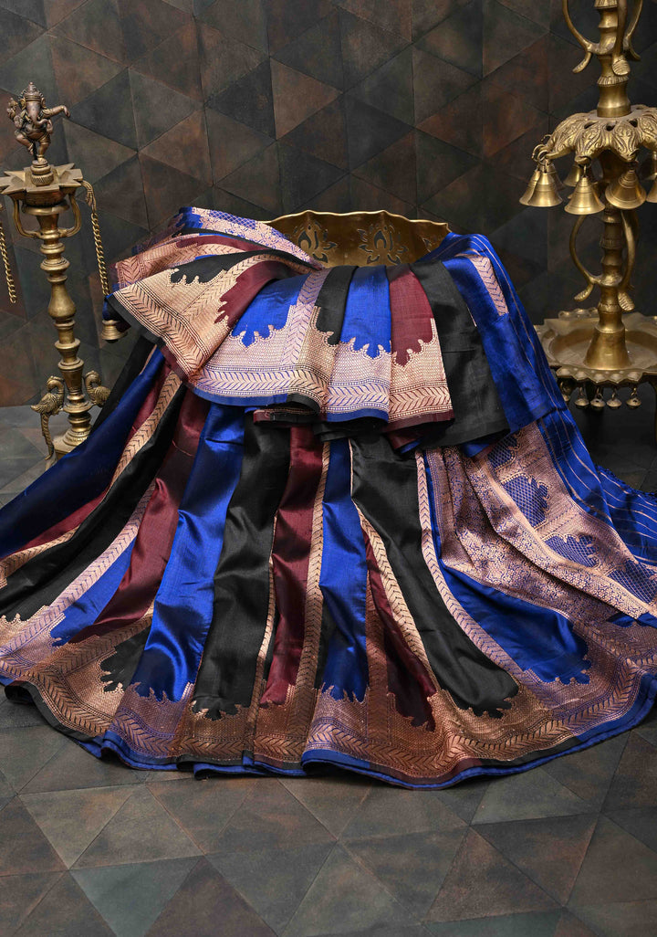 Banarasi Jharokha Pattern Katan silk saree in Multicolor and Zari Border | SILK MARK CERTIFIED