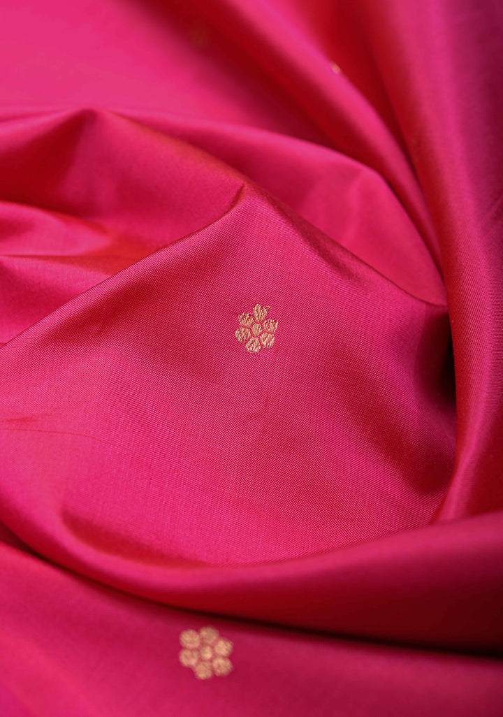 Red Wine Pure Banarasi Katan Silk Saree with Chunri Buttis and Zari Border | SILK MARK CERTIFIED