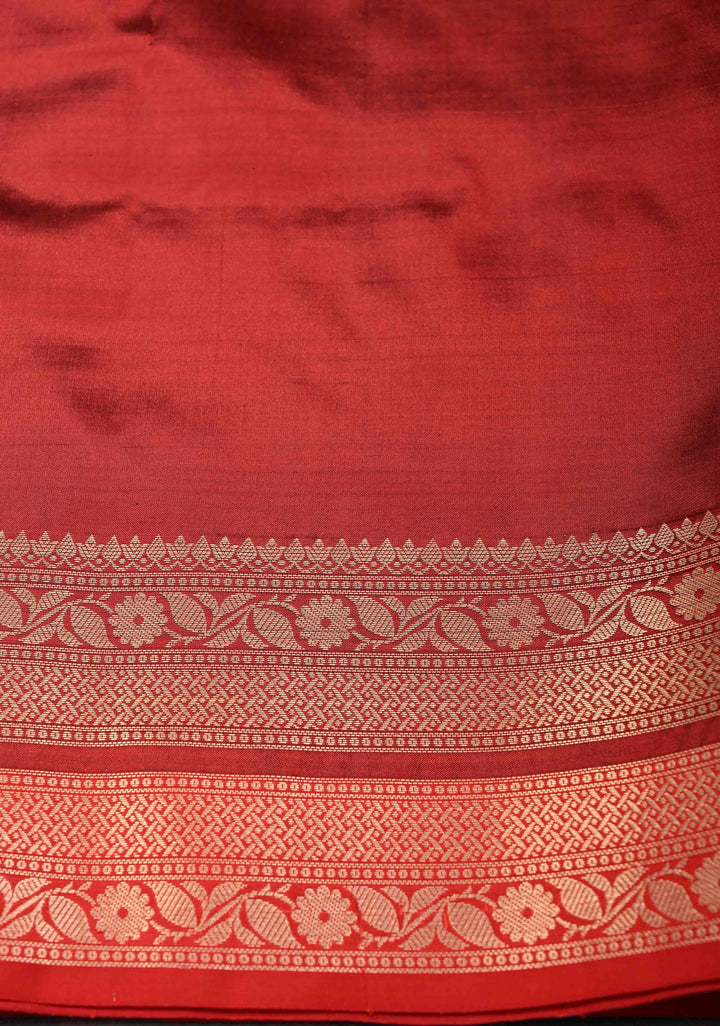 Magenta Pure Banarasi Katan Silk Saree with Chunri Buttis and Zari Border | SILK MARK CERTIFIED