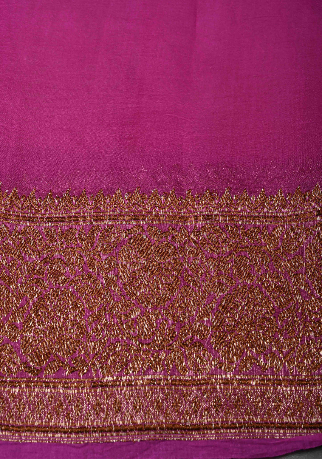 Beige Pure Banarasi Kora Silk Saree with Antique Floral Zari Buttas and Contrast Zari Border | SILK MARK CERTIFIED