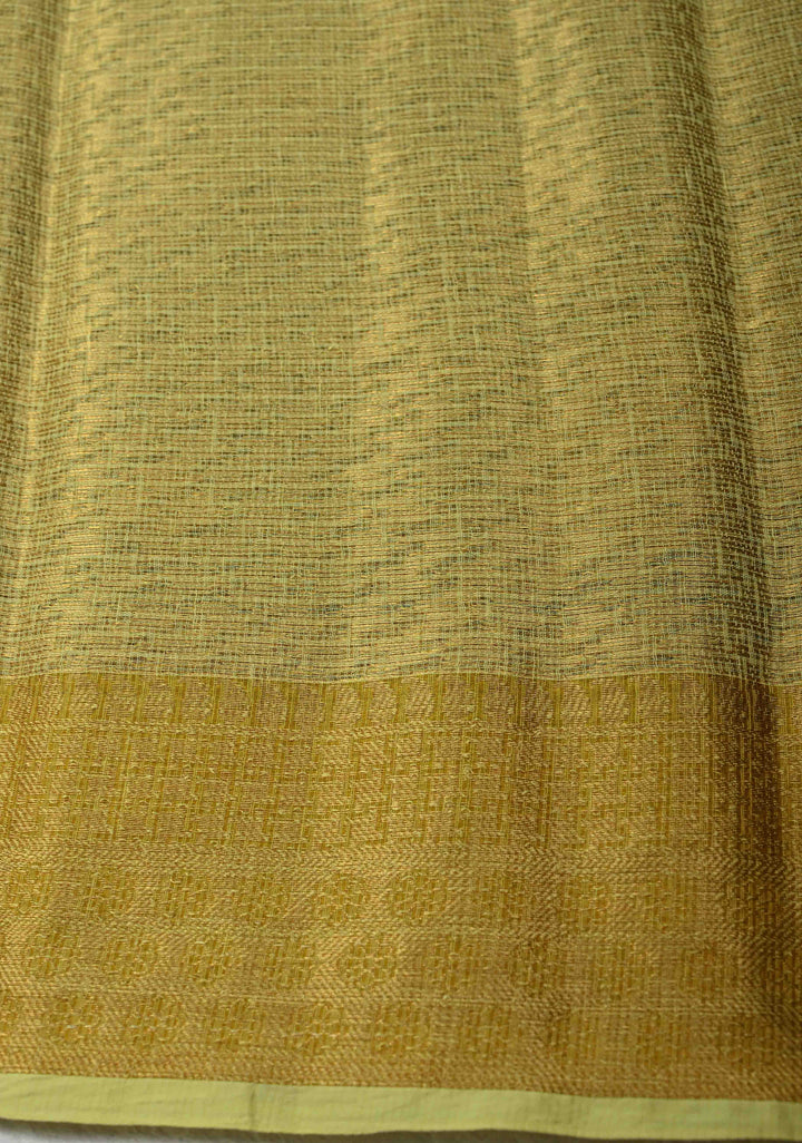 Blue Kota Doria Cotton Saree with Zari Buttas, Leheriya Design And Zari Border