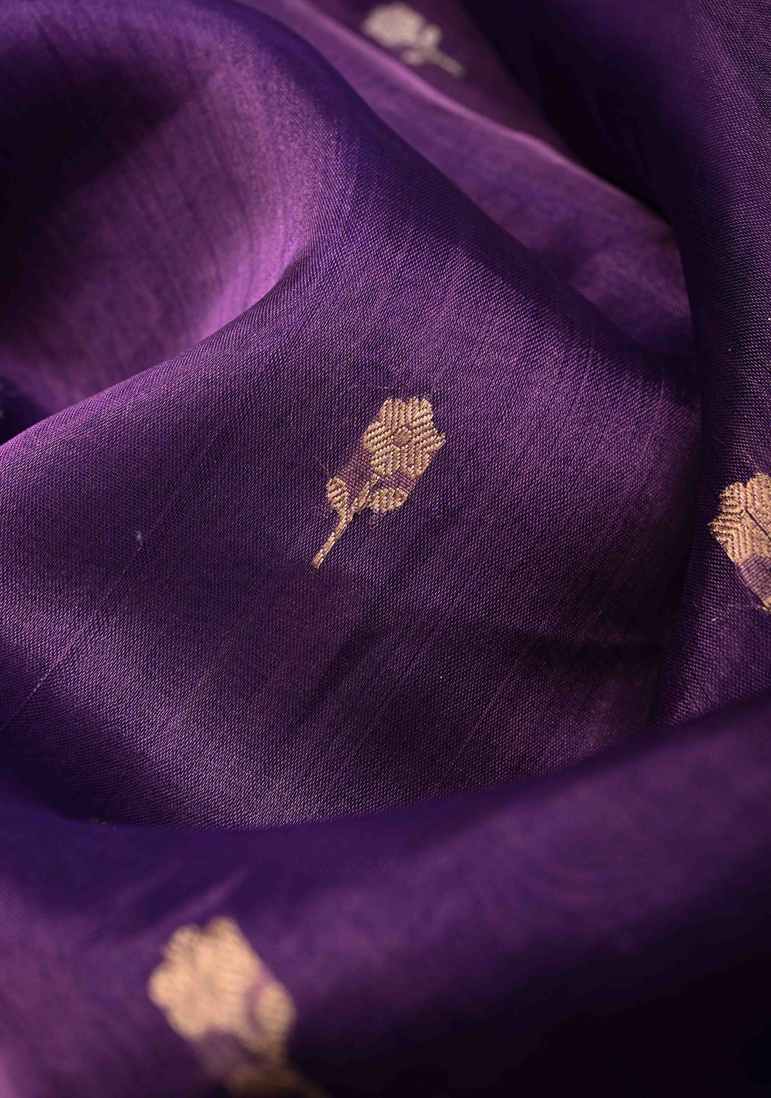 Purple Banarasi Pure Tissue Silk Saree with Sona Rupa Zari Buttas and Fancy Lace Trim Border | SILK MARK CERTIFIED