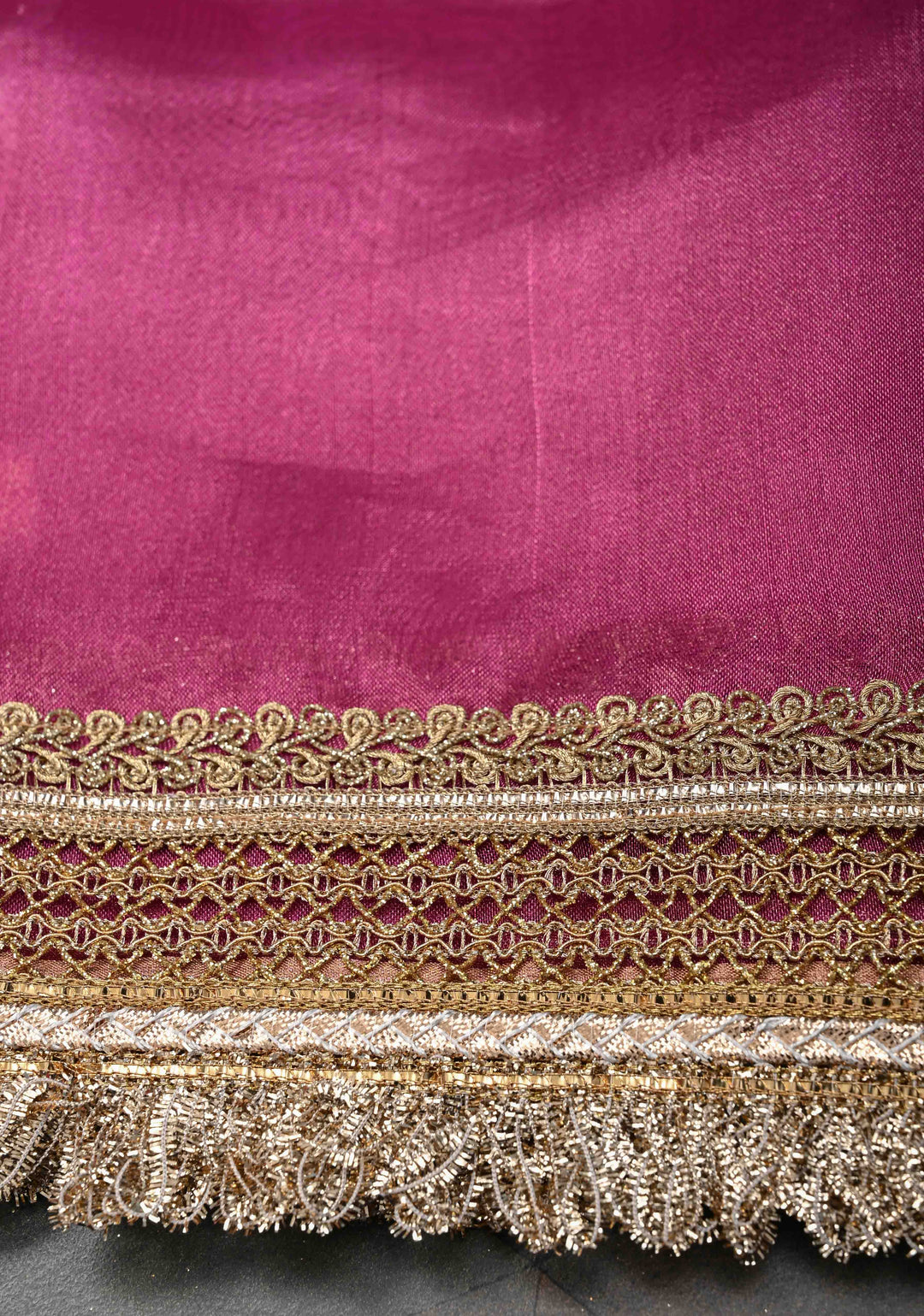 Bashful Pink Organza Tissue Silk Saree with Sona Rupa Zari Buttas and Fancy Lace Trim Border | SILK MARK CERTIFIED