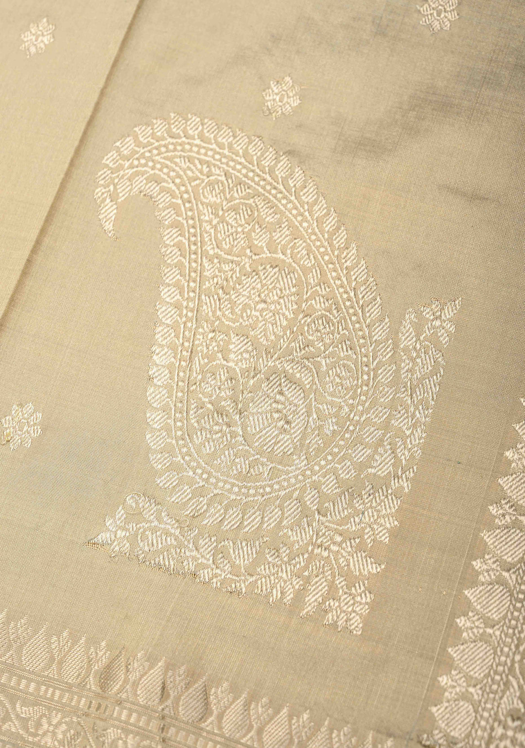 Rodeo Dust Pure Banarasi Katan Silk Saree with Floral Buttis and Zari Border | SILK MARK CERTIFIED