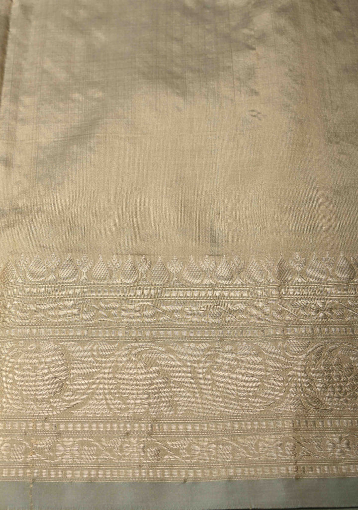 Rodeo Dust Pure Banarasi Katan Silk Saree with Floral Buttis and Zari Border | SILK MARK CERTIFIED