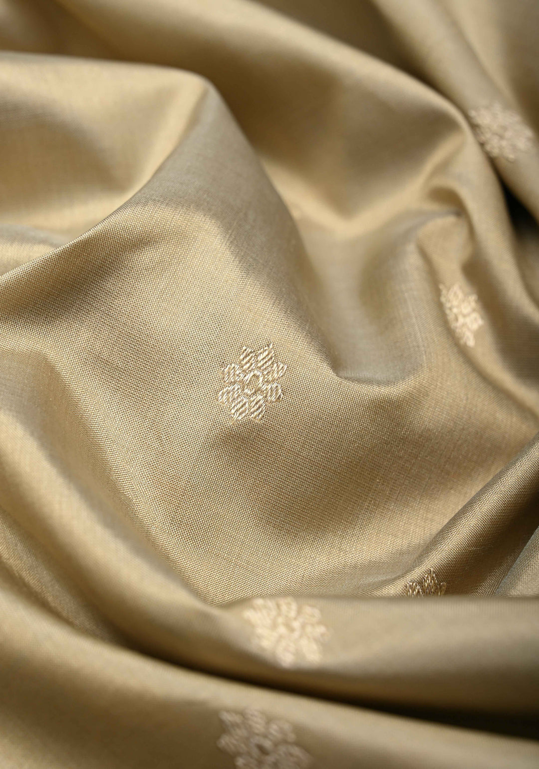 Rodeo Dust Pure Banarasi Katan Silk Saree with Floral Buttis and Zari Border | SILK MARK CERTIFIED