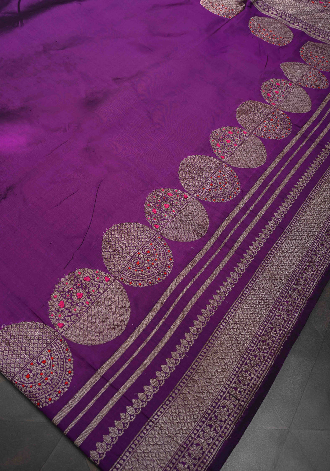 Eminence Banarasi Pure Katan Silk Saree with Big Meenakari Zari Buttas and Zari Skirt Border | SILK MARK CERTIFIED