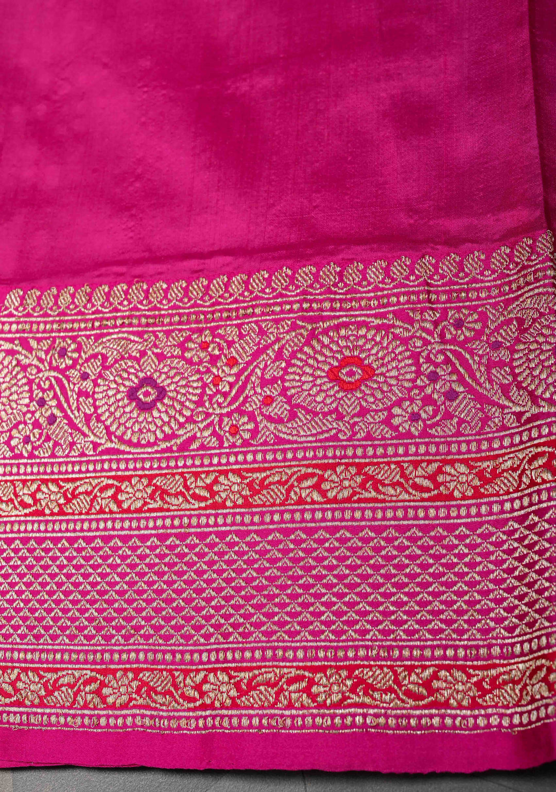 Plum Purple Banarasi Pure Katan Silk Saree with Zari vertical stripes and Meenakari Contrast border, Pallu  | SILK MARK CERTIFIED
