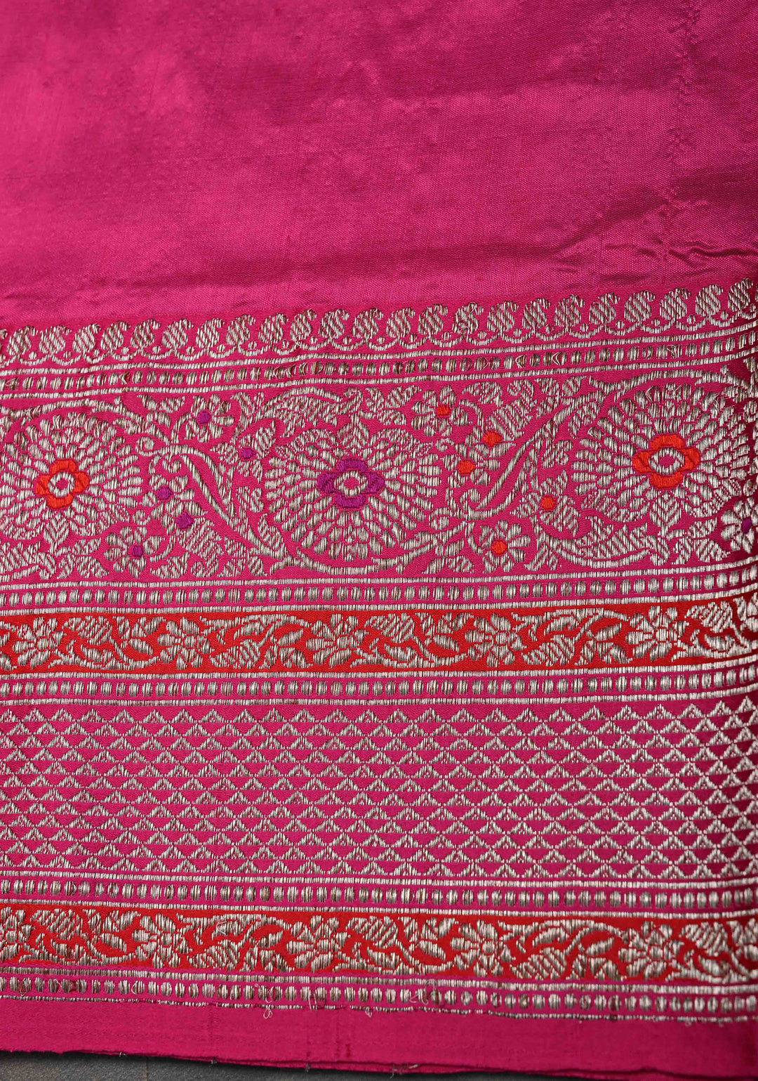 Purple Banarasi Pure Katan Silk Saree with Meenakari  Vertical Zari Stripes, Border and Pallu | SILK MARK CERTIFIED