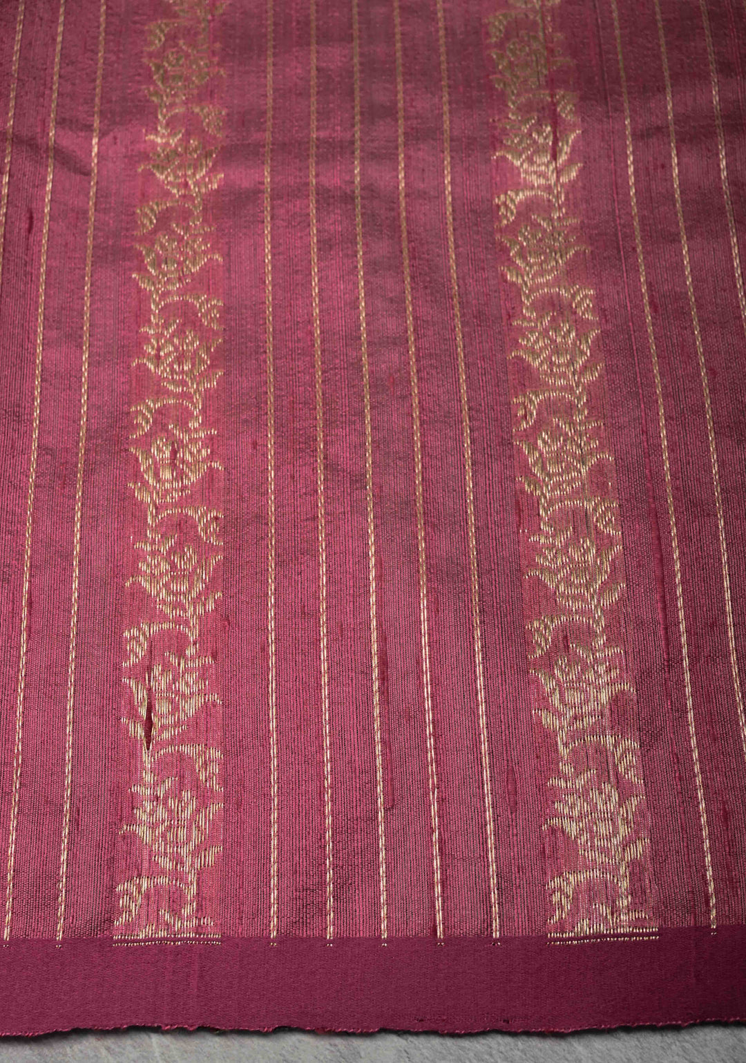 Gray Banarasi Raw Silk Saree with Antique Damask Motifs  | SILK MARK CERTIFIED