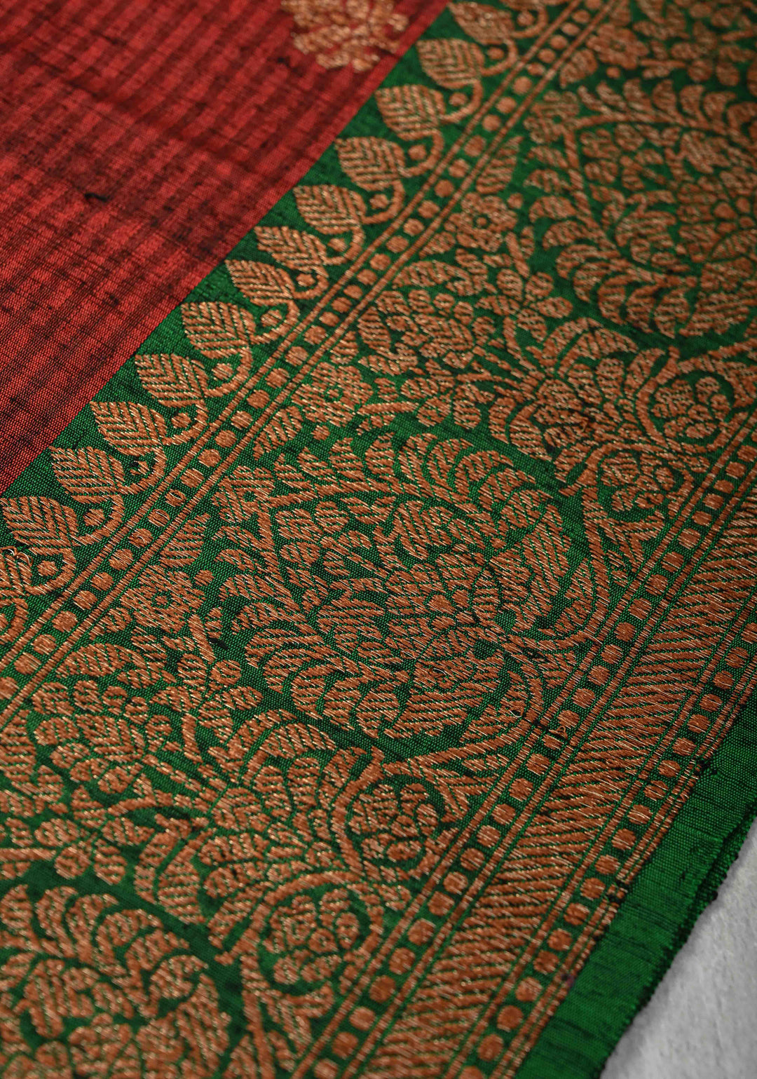 Pure Banarasi Dupion Silk Saree in Maroon with Antique Zari Butta And Zari Border | SILK MARK CERTIFIED