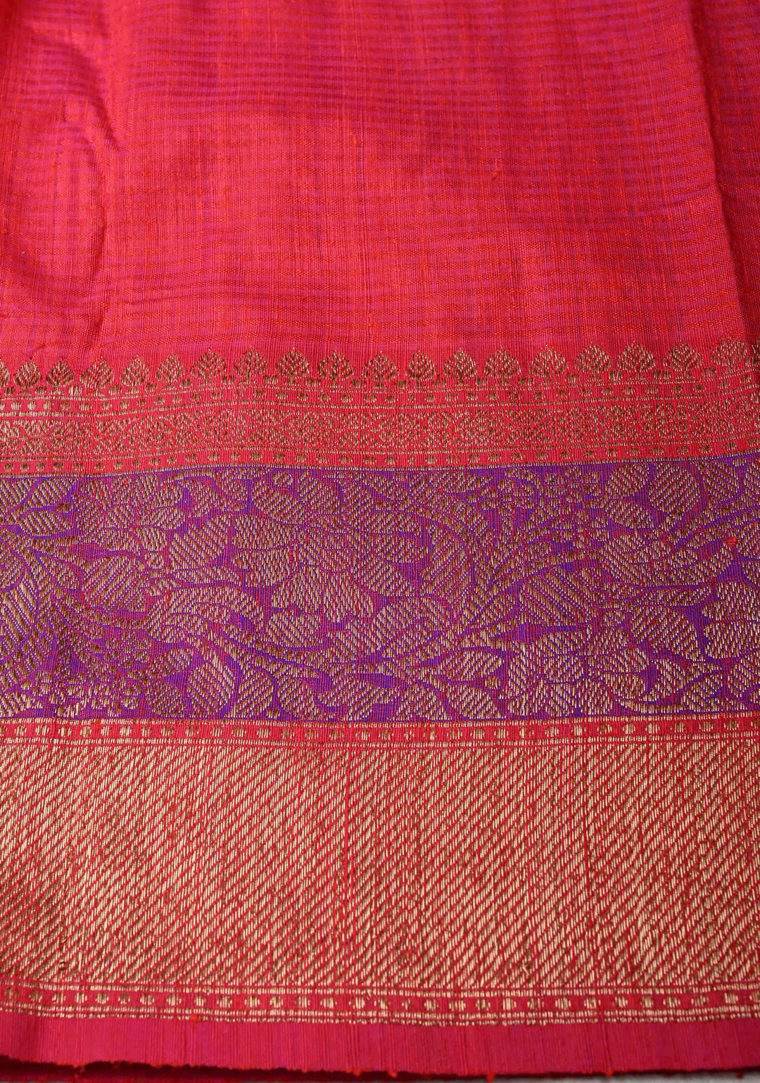 Pure Banarasi Dupion Silk Saree in Orange with Antique Zari Buttas and Zari Border | SILK MARK CERTIFIED