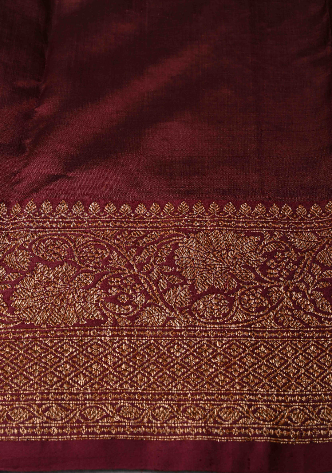 Heather Blue Banarasi Tussar Silk Saree with Antique Zari Butta and Contrast Purple Border | SILK MARK CERTIFIED
