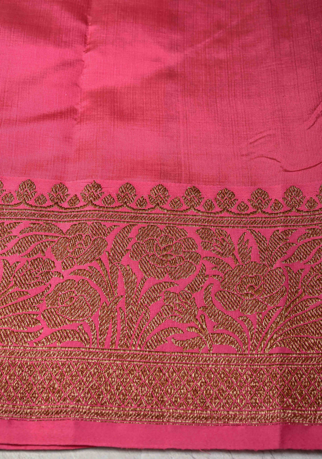 Turquoise Green Banarasi Tussar Silk Saree with Antique Zari Butta and Border | SILK MARK CERTIFIED