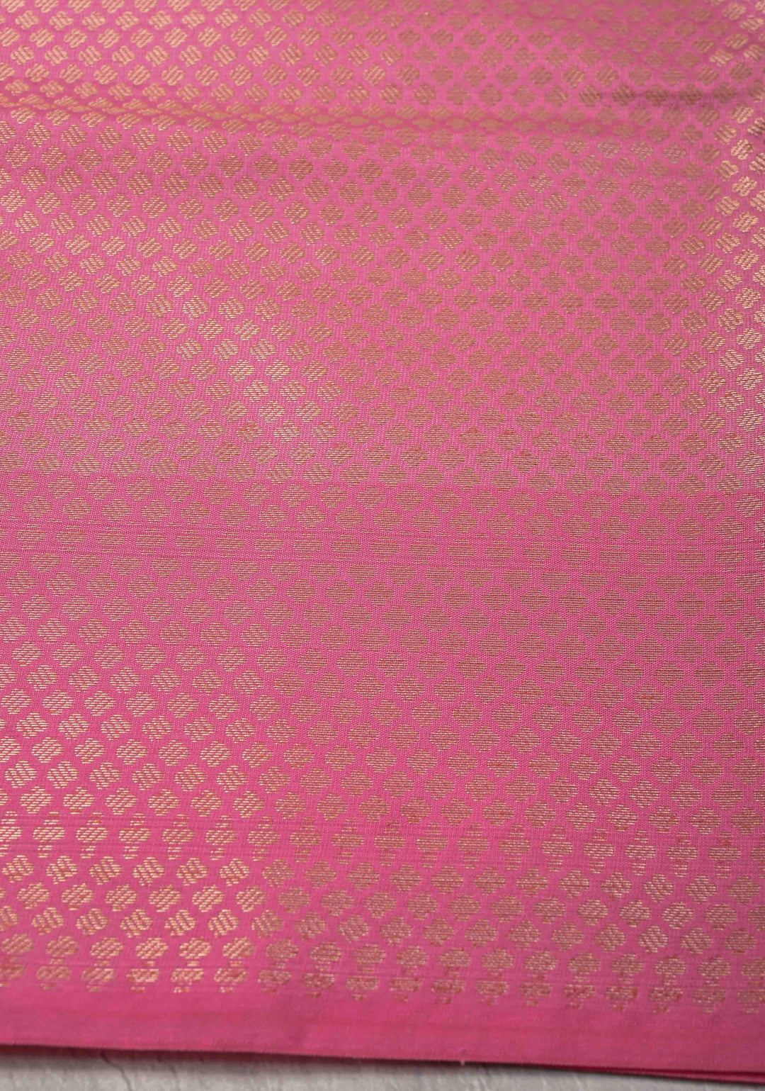Coral Pink Banarasi Semi Kora Silk Saree with Sona Rupa Jaal and Zari Border
