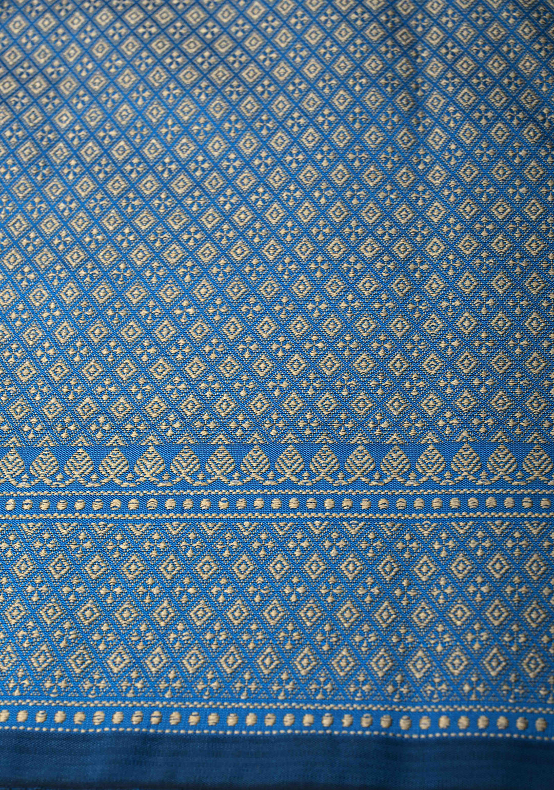 Copper sulphate Blue Banarasi Art silk saree with Resham Buttas and  Minimal Border