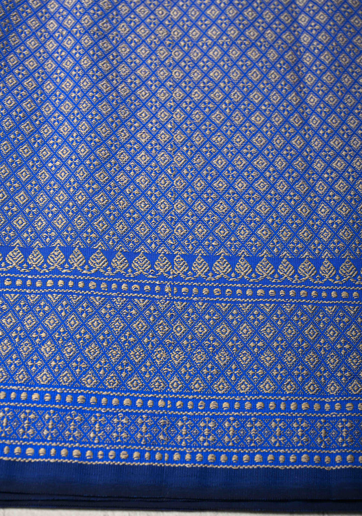 Royal Blue Art silk saree with Resham Paisley Buttis and Border