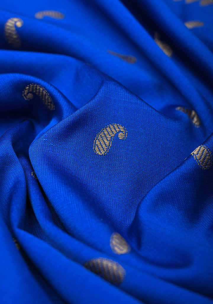 Royal Blue Art silk saree with Resham Paisley Buttis and Border