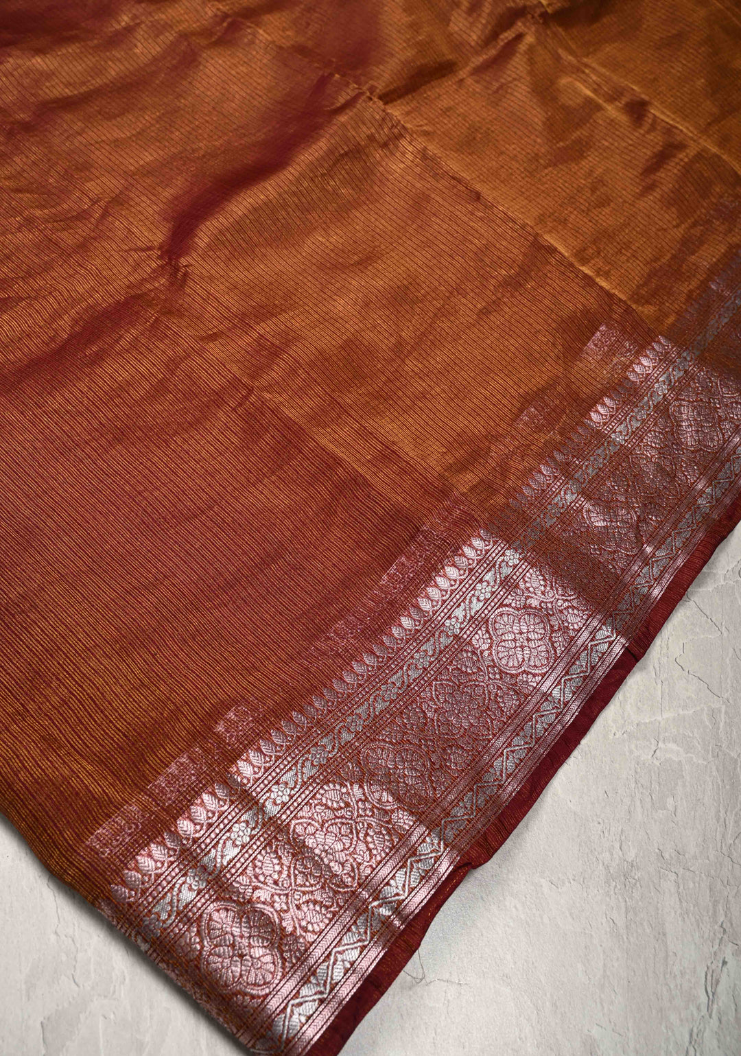 Kanchana Kota Doria Tissue Cotton Saree with Sona Rupa Zari Border