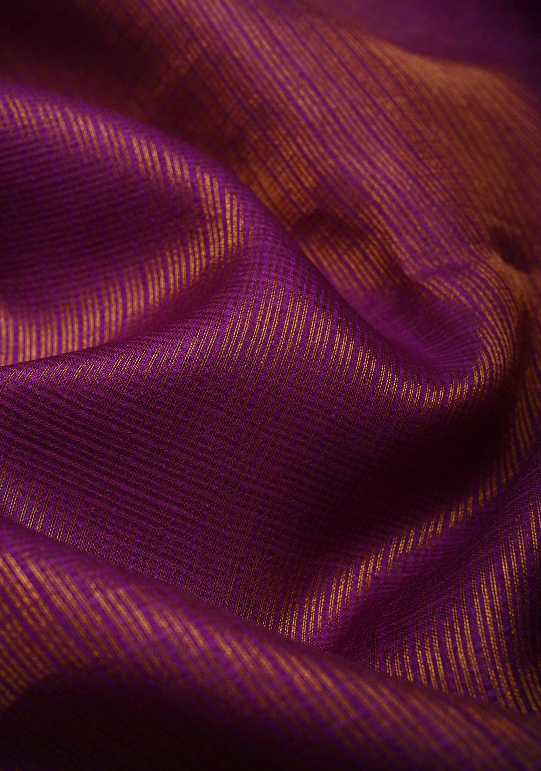 Purple Kota Doria Tissue Cotton Saree with Sona Rupa Zari Border