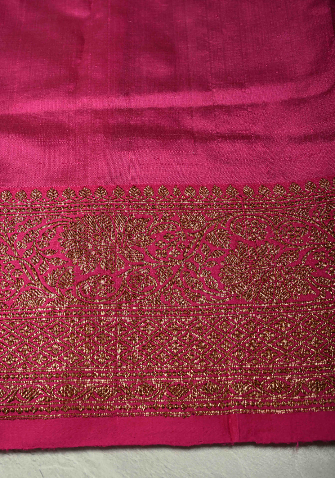 Tan Color Banarasi Tussar Silk Saree with Antique Zari Buttas and Contrast Zari Border | SILK MARK CERTIFIED