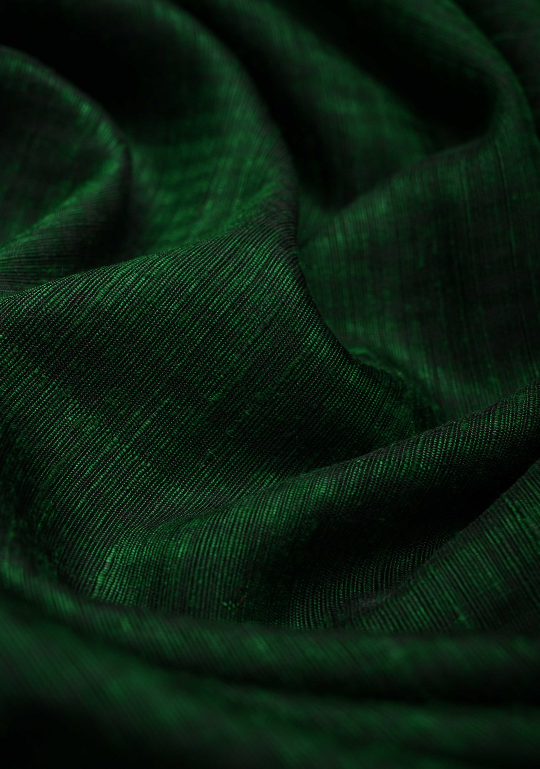 Pure Banarasi Dupion Silk Saree in Forest Green with Antique Zari Paisley Buttas and Zari Border | SILK MARK CERTIFIED