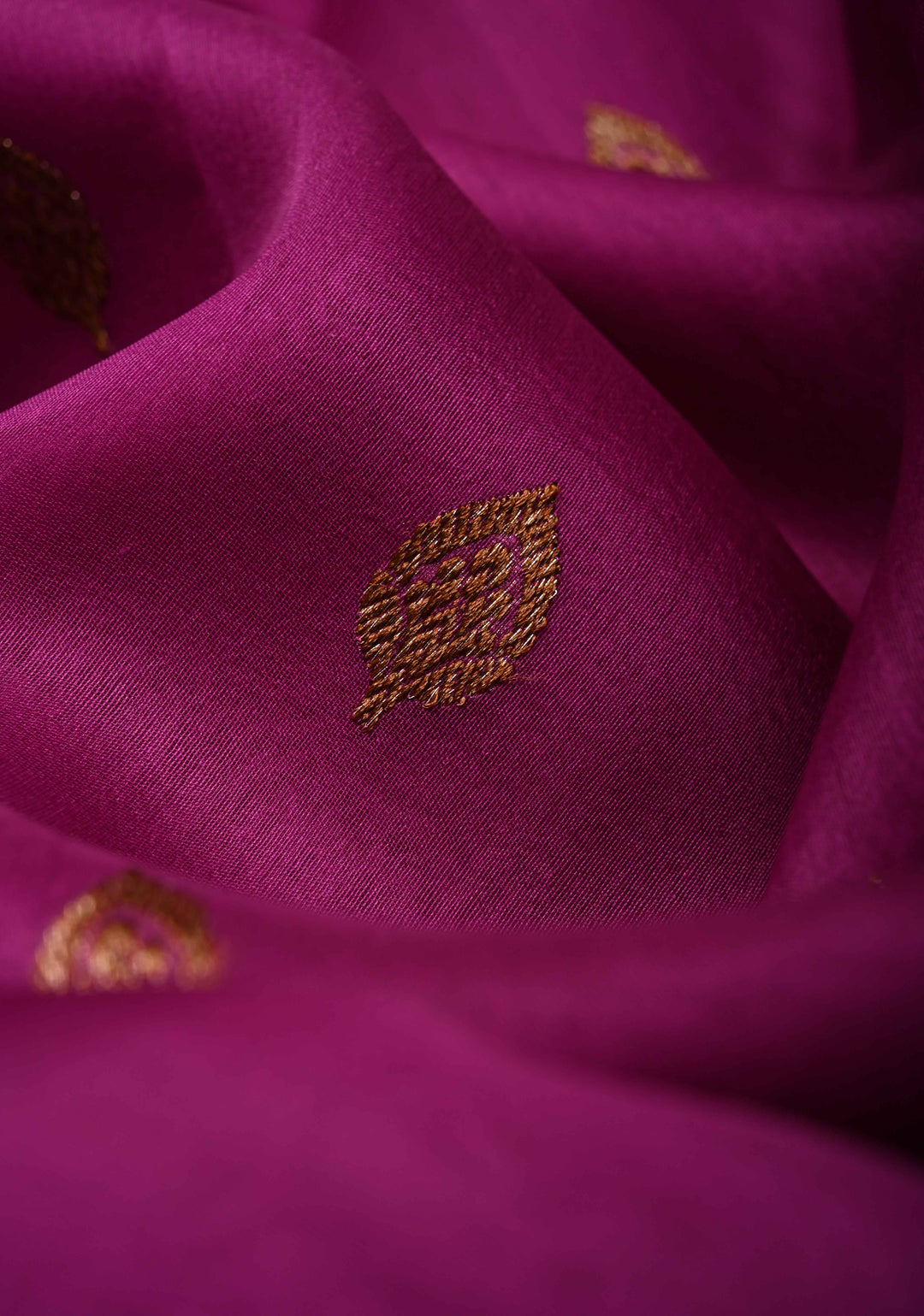 Purple Pure Banarasi Kora Silk Saree with Antique Zari Buttas and Zari Border | SILK MARK CERTIFIED