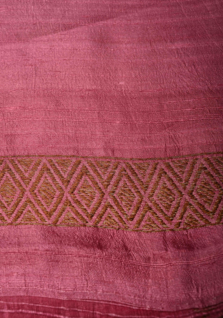 Multicolor Borderless Raw Silk Banarasi Brush Dye Saree with Rangkaat Style and Antique Zari Daignoal Stripes |SILK MARK CERTIFIED