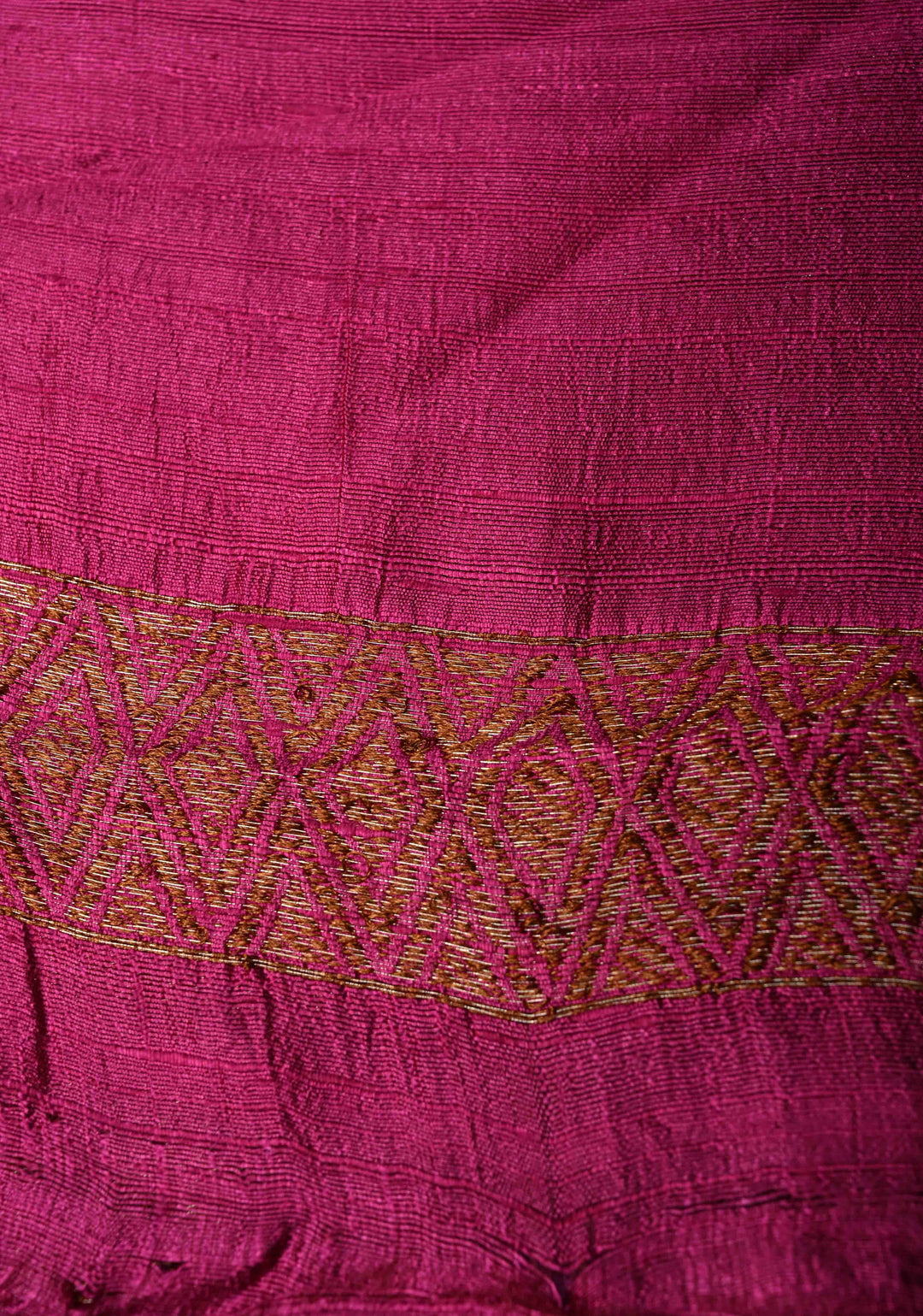 Multicolor Borderless Raw Silk Banarasi Brush Dye Saree with Rangkaat Style and Antique Zari Daignoal Stripes | SILK MARK CERTIFIED