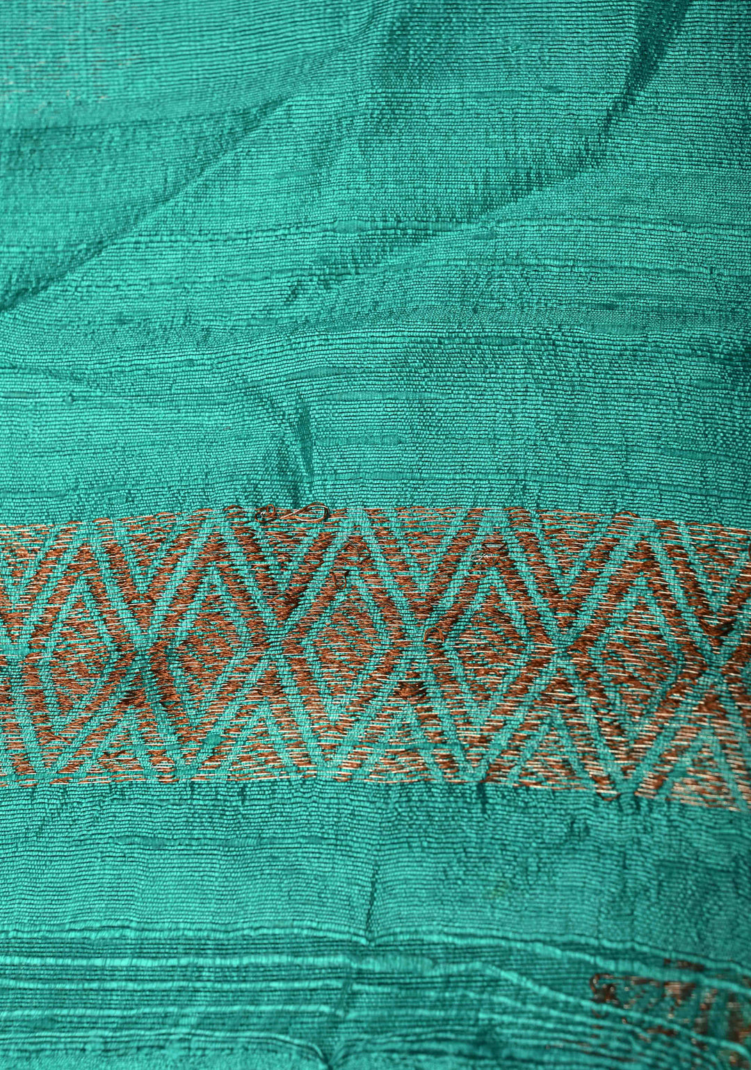 Multicolor Borderless Raw Silk Banarasi Brush Dye Saree with Rangkaat Style and Antique Zari Daignoal Stripes | SILK MARK CERTIFIED